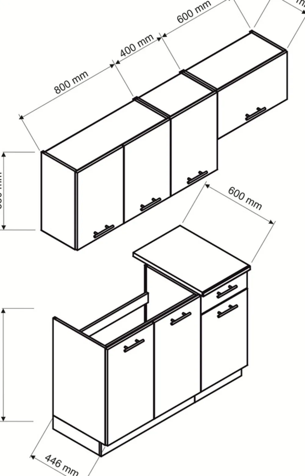 Meble Kuchenne>Stolkar Zestaw ch mebli kuchennych MELA biały