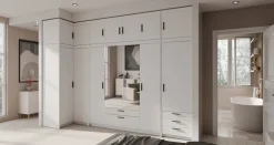 Garderoby|Zestawy Mebli Do Przedpokoju>Lempert Zestaw ch mebli modułowych z nadstawkami do sypialni KUBA biały