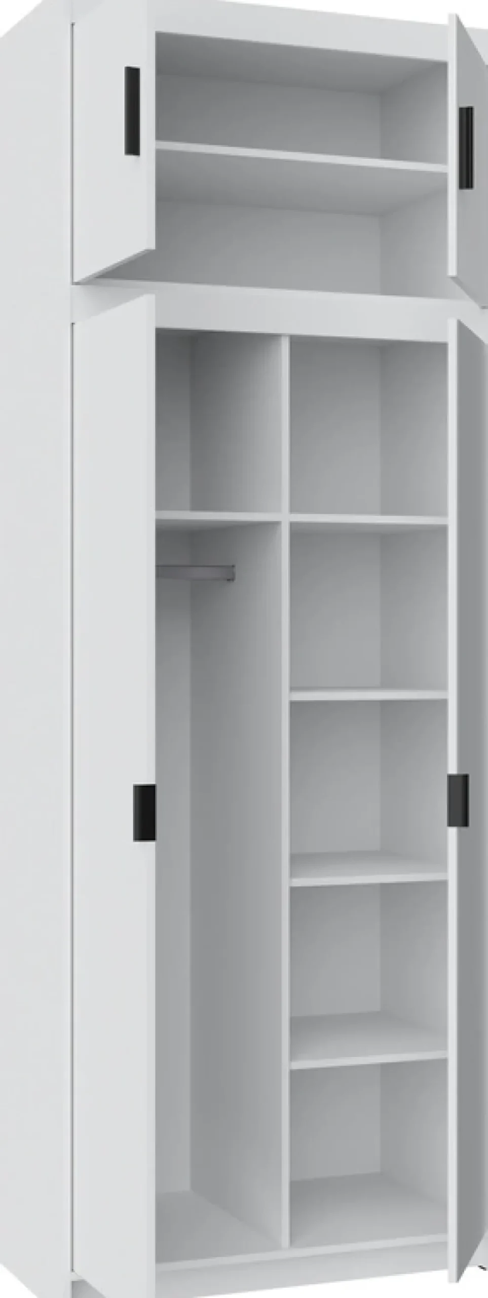 Garderoby|Zestawy Mebli Do Przedpokoju>Lempert Zestaw ch szaf modułowych z nadstawkami do sypialni KUBA biały