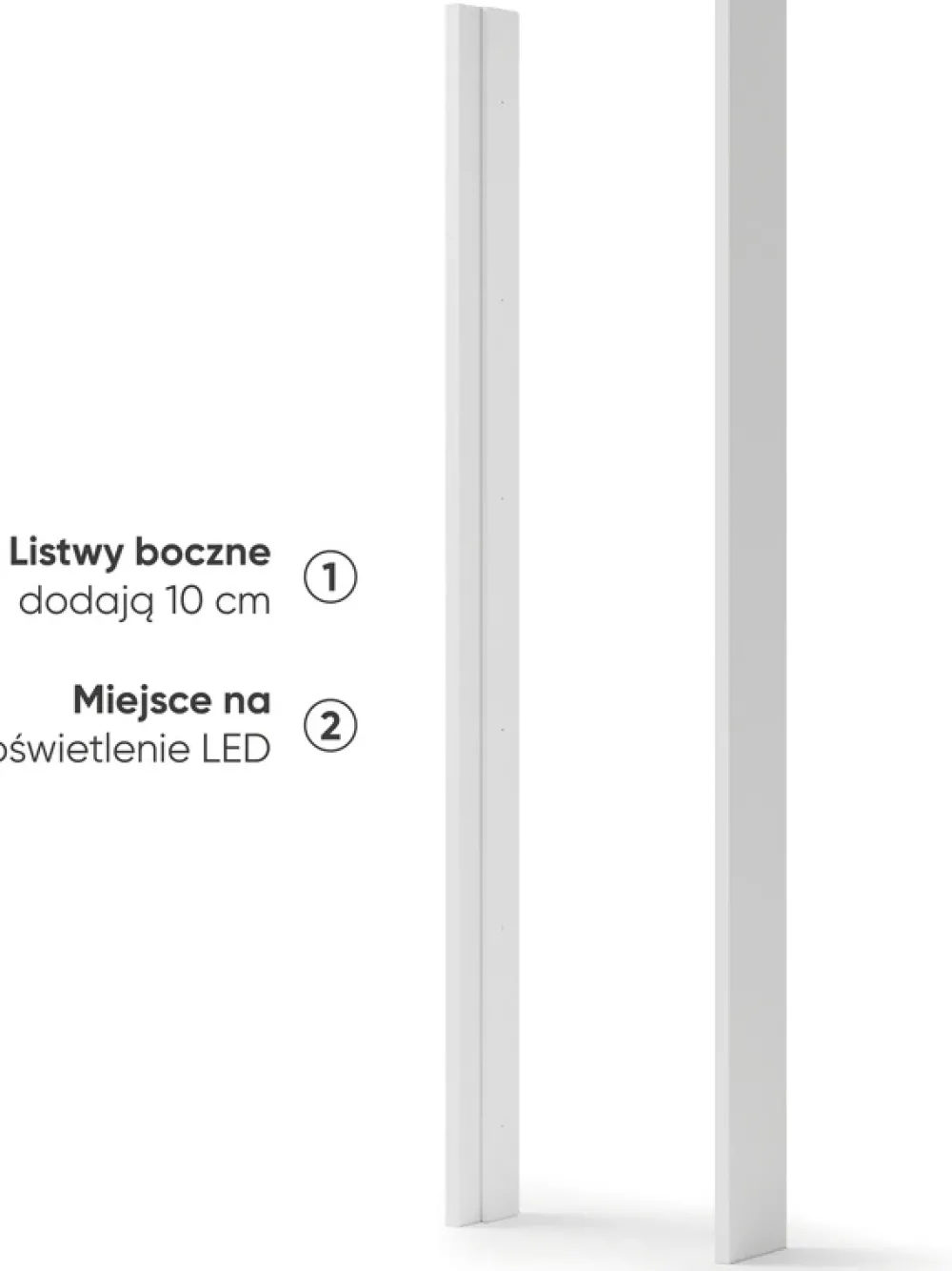 Akcesoria Do Szaf|Akcesoria Do Szaf>lenart. Zestaw bocznych listew do szafy przesuwnej MAXI z oświetleniem LED