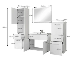 Meble Łazienkowe>BRATEX Zestaw meble łazienkowe z umywalką ABBA