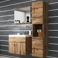 Meble Łazienkowe>BRATEX Zestaw mebli do łazienki REAL dąb wotan