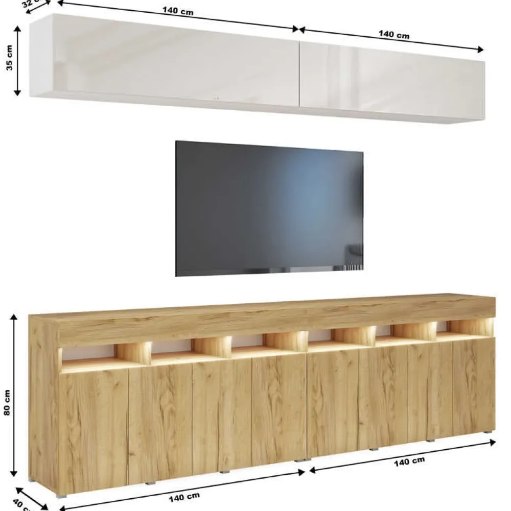 Zestawy Mebli Do Salonu>BROMARKT Zestaw mebli do salonu 280 cm PREMIUM