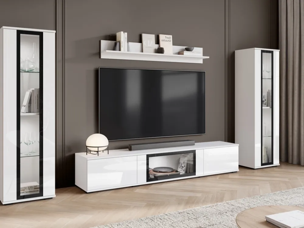 Meblościanki>BRATEX Zestaw mebli do salonu biały połysk CAVIO