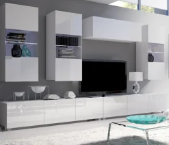 Zestawy Mebli Młodzieżowych|Meblościanki>GiB Meble Zestaw mebli do salonu połysk MODERN 5 biały