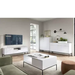 Zestawy Mebli Do Salonu>PIASKI Zestaw mebli do salonu z komodą AVANTI biały