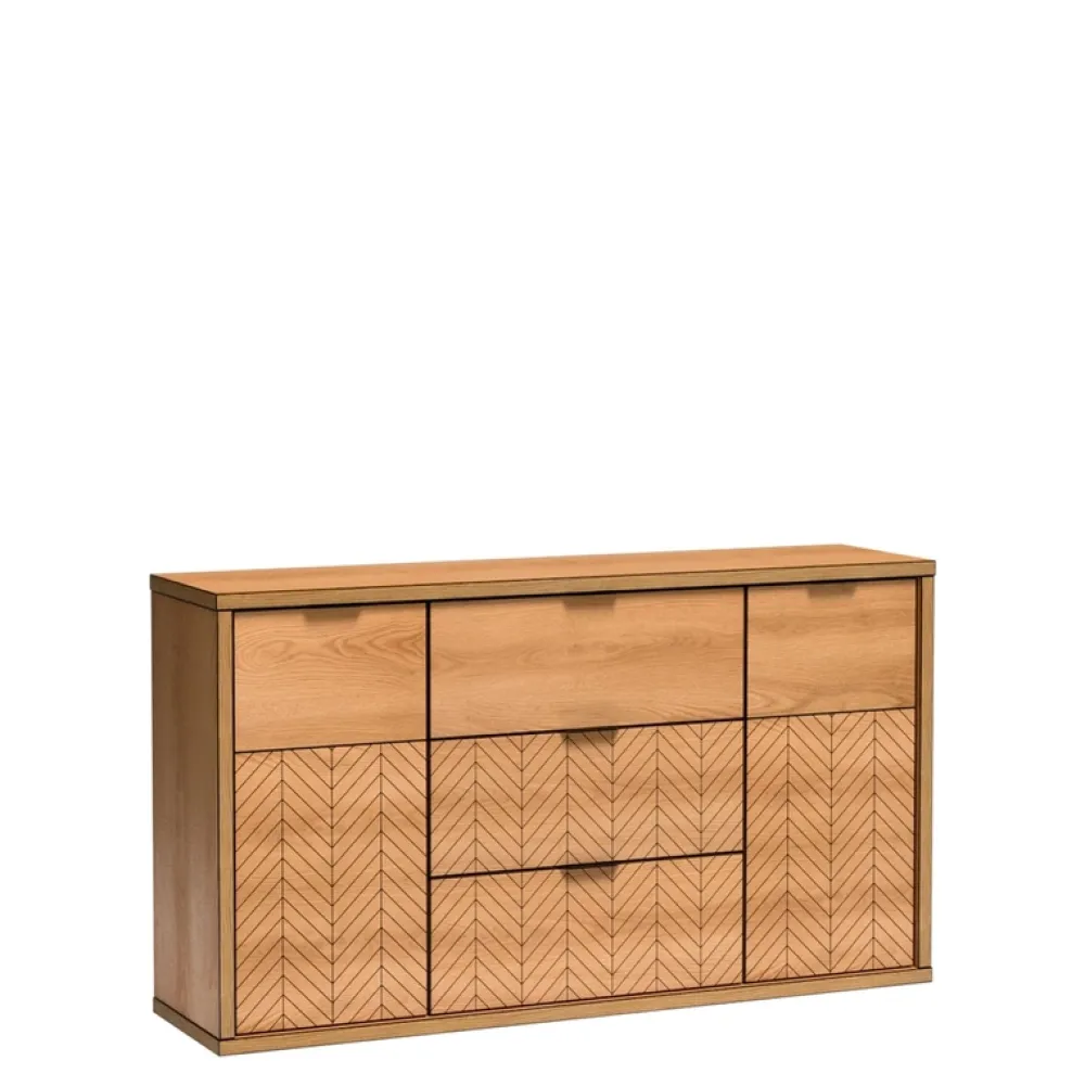 Zestawy Mebli Do Salonu>JARSTOL Zestaw mebli do salonu z komodą FONETTI dąb karmel