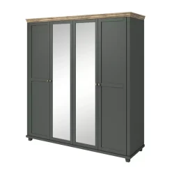 Zestawy Mebli Do Sypialni></noscript>Helvetia Zestaw mebli do sypialni IVORIA zielony + dąb lefkas