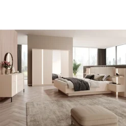 Zestawy Mebli Do Sypialni>LASKI Zestaw mebli do sypialni w stylu nowoczesnym DESIO beż
