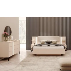 Zestawy Mebli Do Sypialni>LASKI Zestaw mebli do sypialni w stylu nowoczesnym DESIO beż