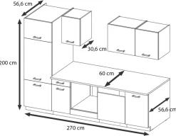 Meble Kuchenne></noscript>Lempert Zestaw mebli kuchennych 270 cm TONY