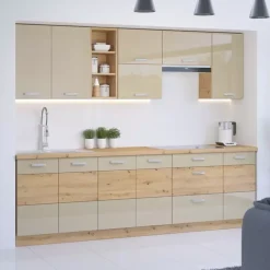 Meble Kuchenne>Lempert Zestaw mebli kuchennych Dąb artisan/Cappucino AGATA 2