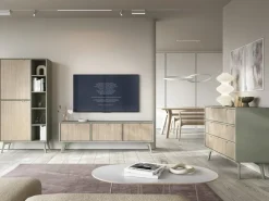 Zestawy Mebli Do Salonu|Komody>PIASKI Zestaw mebli modułowych do salonu FLOW jodełka scandi/eukaliptus