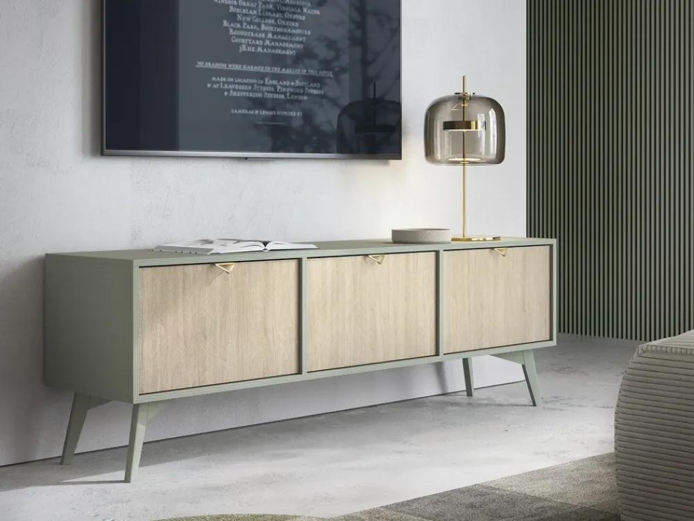 Zestawy Mebli Do Salonu|Komody>PIASKI Zestaw mebli modułowych do salonu FLOW jodełka scandi/eukaliptus