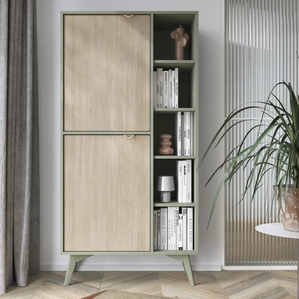 Zestawy Mebli Do Salonu|Komody>PIASKI Zestaw mebli modułowych do salonu FLOW jodełka scandi/eukaliptus