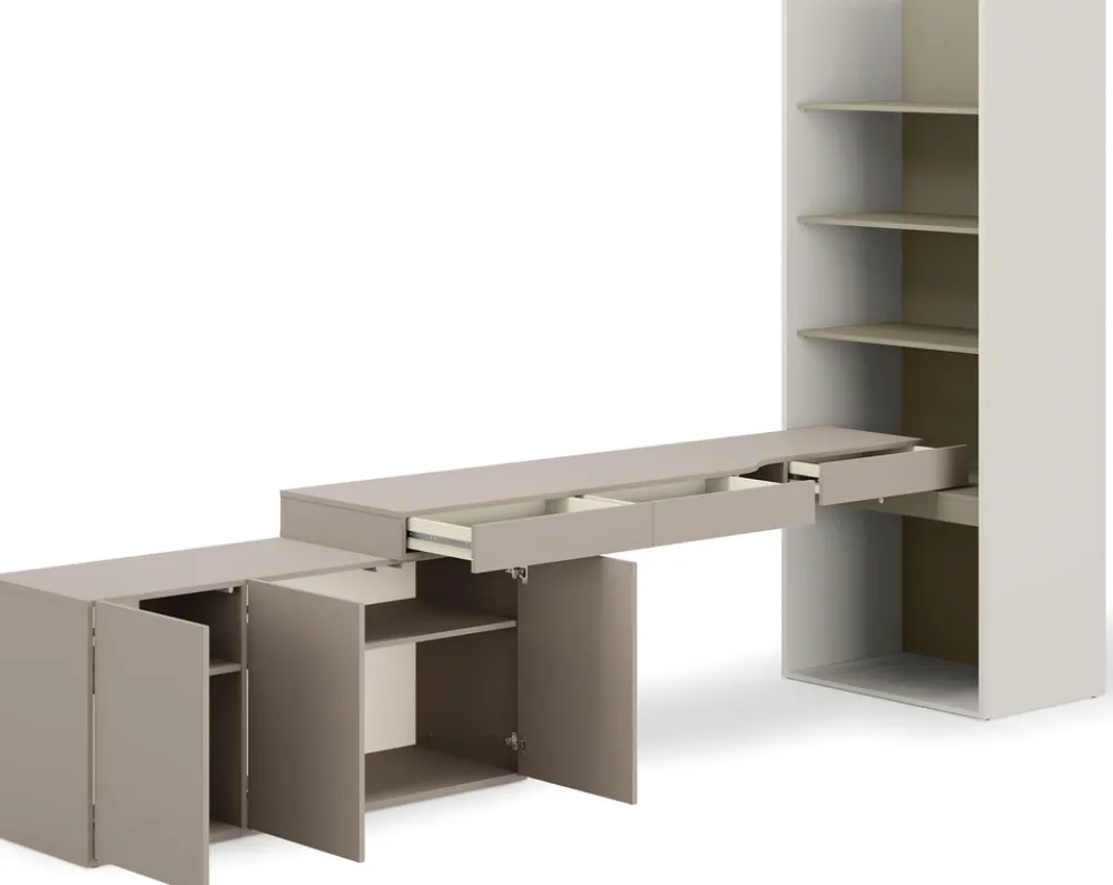 Biurka|Meble Dla Dzieci>lenart. Zestaw mebli młodzieżowych z komodą, biurkiem i regałem WOOW eukaliptus