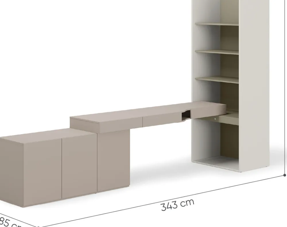 Biurka|Meble Dla Dzieci>lenart. Zestaw mebli młodzieżowych z komodą, biurkiem i regałem WOOW eukaliptus