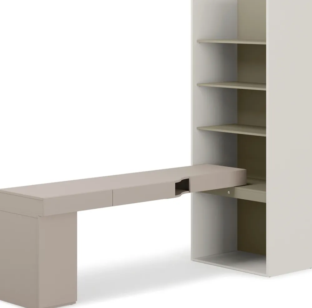 Biurka|Meble Dla Dzieci>lenart. Zestaw mebli WOOW biurko lewostronne z regałem i kontenerkiem eukaliptus