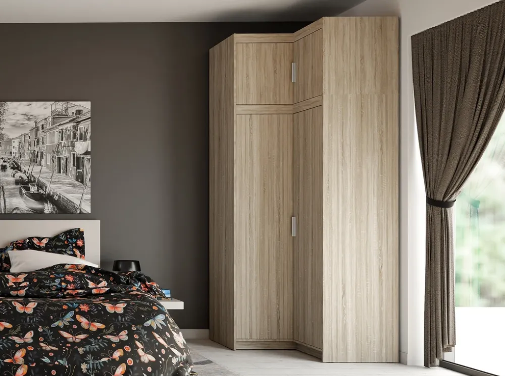 Meble Dla Dzieci|Zestawy Mebli Do Przedpokoju>Lempert Zestaw narożny do garderoby szafa z nadstawką KUBA dąb sonoma