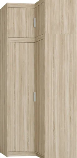 Szafy Modułowe|Szafy Dwudrzwiowe>Lempert Zestaw narożny do garderoby szafa z nadstawką KUBA dąb sonoma
