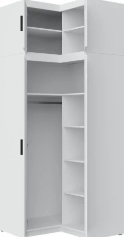 Szafy Modułowe|Szafy Dwudrzwiowe>Lempert Zestaw narożny do garderoby szafa z nadstawką KUBA dąb sonoma