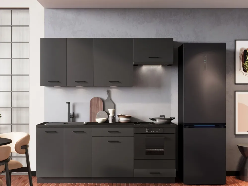Meble Kuchenne>Stolkar Zestaw nowoczesnych mebli kuchennych 200 cm ANIKA grafit