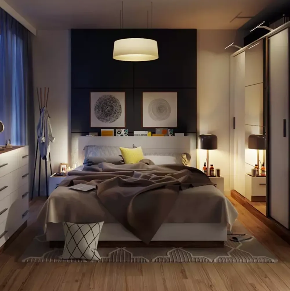 Zestawy Mebli Do Sypialni>lenart. Zestaw nowoczesnych mebli do sypialni szafa łóżko DENTRO