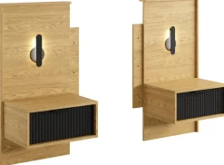 Zestawy Mebli Do Sypialni|Szafki Nocne>LASKI Zestaw stolików nocnych z oświetleniem do sypialni BALLESO