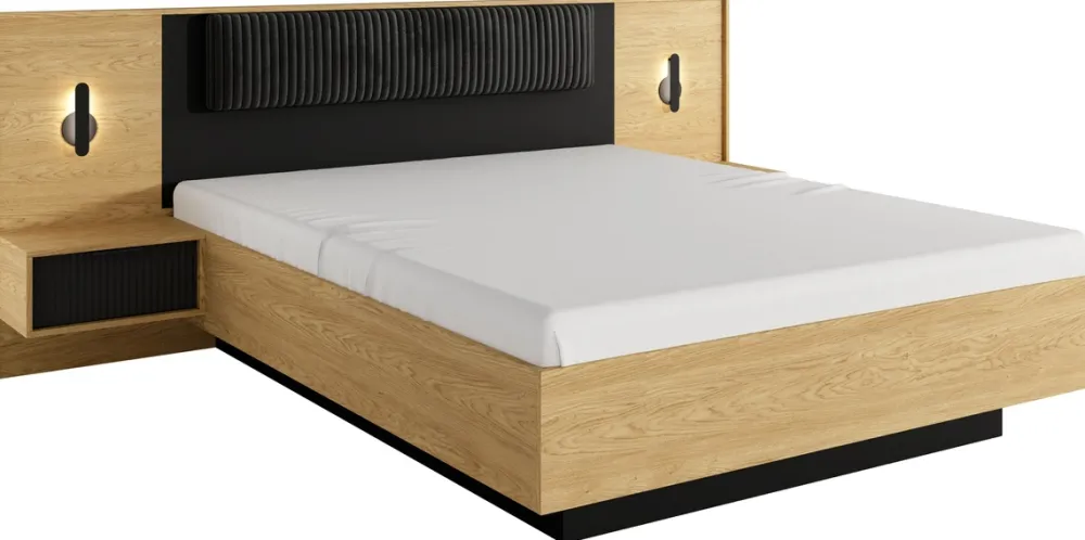 Zestawy Mebli Do Sypialni|Szafki Nocne>LASKI Zestaw stolików nocnych z oświetleniem do sypialni BALLESO