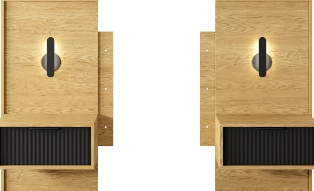 Zestawy Mebli Do Sypialni|Szafki Nocne>LASKI Zestaw stolików nocnych z oświetleniem do sypialni BALLESO