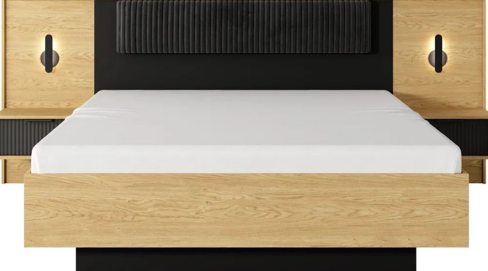 Zestawy Mebli Do Sypialni|Szafki Nocne>LASKI Zestaw stolików nocnych z oświetleniem do sypialni BALLESO