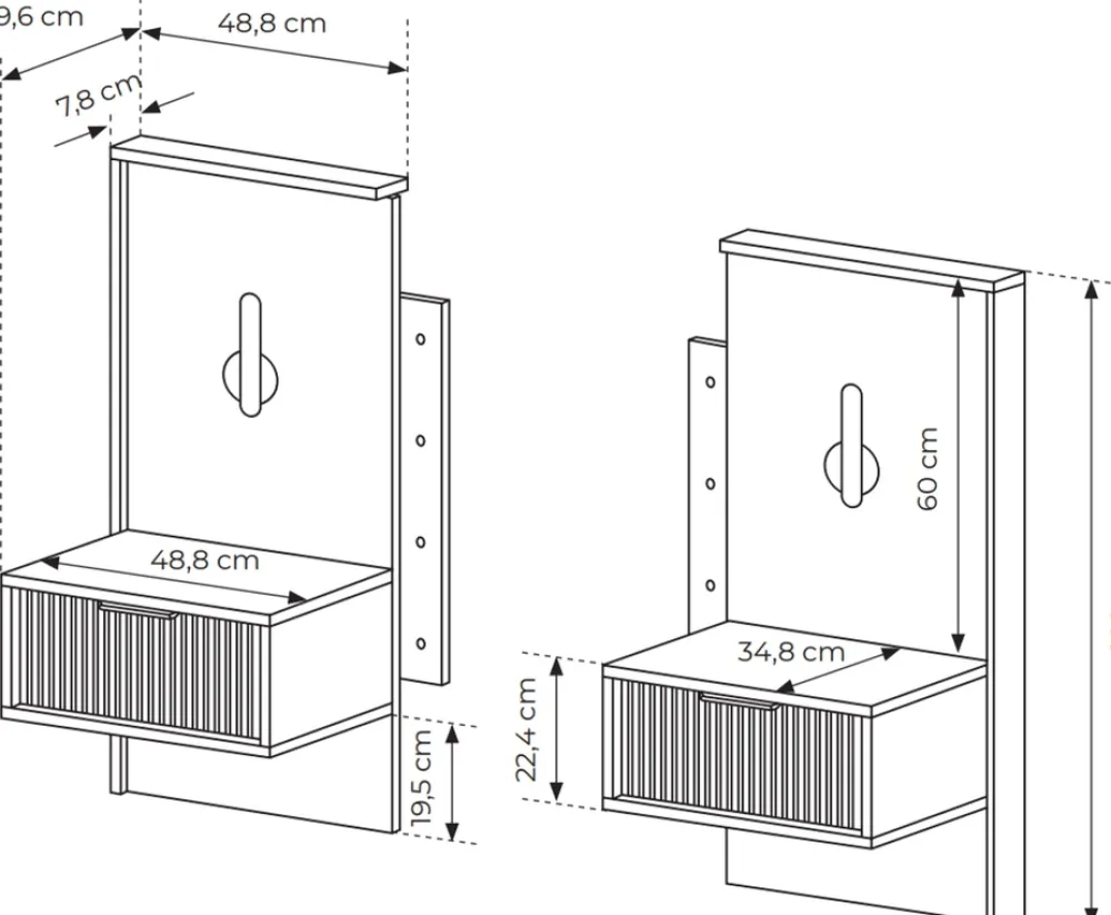 Zestawy Mebli Do Sypialni|Szafki Nocne>LASKI Zestaw stolików nocnych z oświetleniem do sypialni BALLESO