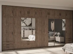 Garderoby|Zestawy Mebli Do Przedpokoju>Lempert Zestaw szaf modułowych z nadstawkami do sypialni KUBA dąb lefkas