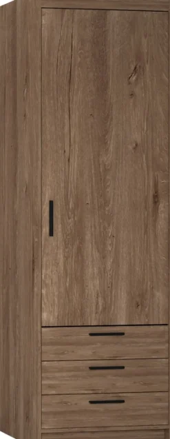 Garderoby|Zestawy Mebli Do Przedpokoju></noscript>Lempert Zestaw szaf modułowych z nadstawkami do sypialni KUBA dąb lefkas