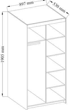 Garderoby|Zestawy Mebli Do Przedpokoju></noscript>Lempert Zestaw szaf modułowych z nadstawkami do sypialni KUBA dąb sonoma
