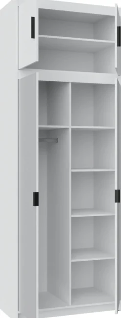 Garderoby|Zestawy Mebli Do Przedpokoju></noscript>Lempert Zestaw szaf modułowych z nadstawkami do sypialni KUBA dąb sonoma