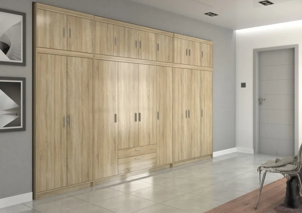 Garderoby|Zestawy Mebli Do Przedpokoju>Lempert Zestaw szaf modułowych z nadstawkami do garderoby KUBA dąb sonoma