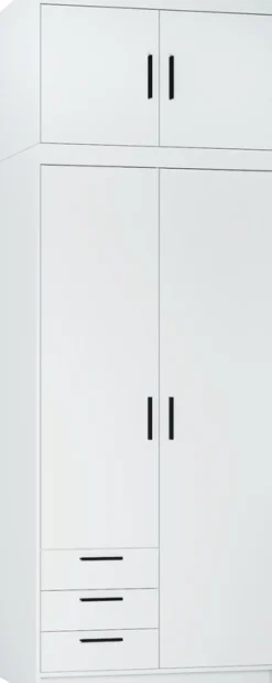 Zestawy Mebli Do Przedpokoju|Szafy Modułowe>Lempert Zestaw szafa z nadstawką do garderoby z szufladami KUBA biały
