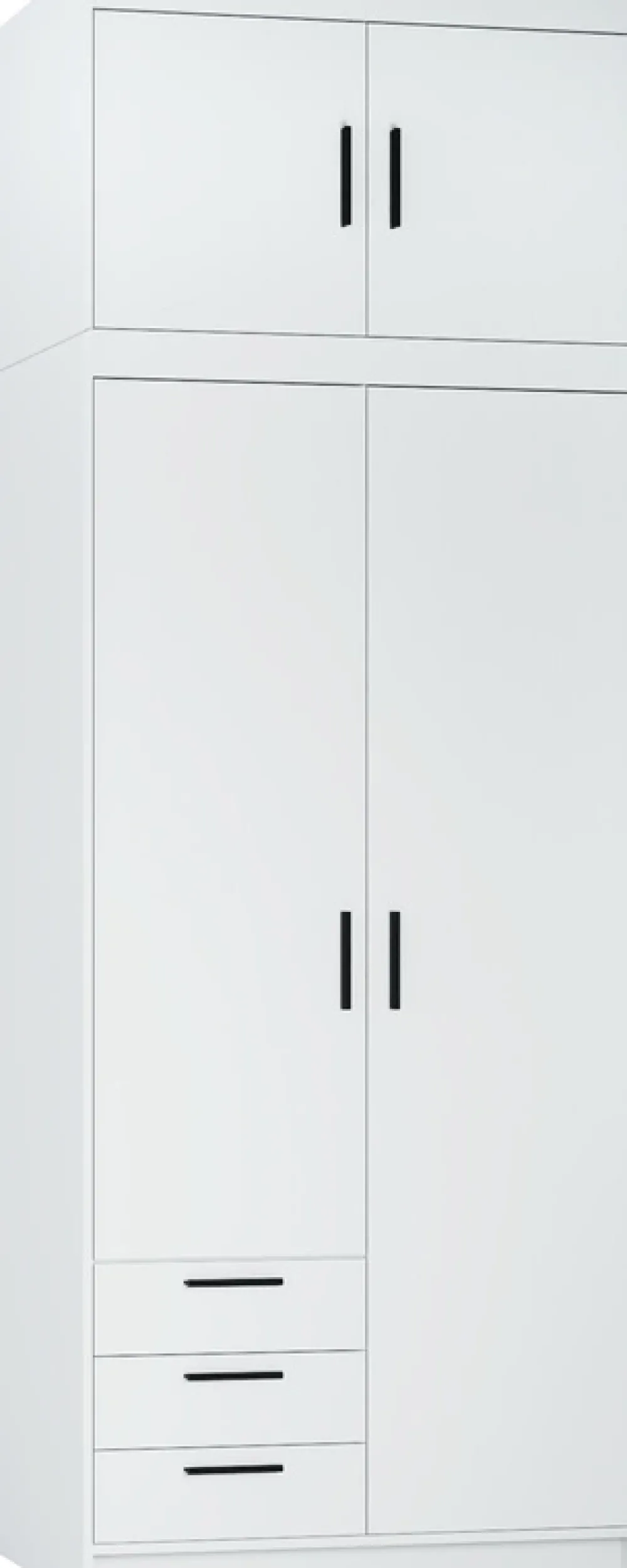 Zestawy Mebli Do Przedpokoju|Szafy Modułowe>Lempert Zestaw szafa z nadstawką do garderoby z szufladami KUBA biały