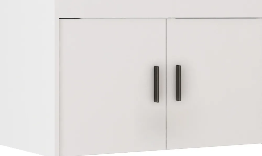 Zestawy Mebli Do Przedpokoju|Szafy Modułowe>Lempert Zestaw szafa z nadstawką do garderoby z szufladami KUBA biały