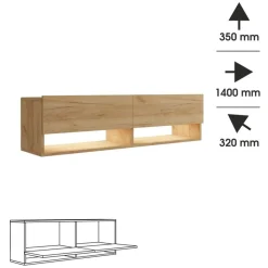 Zestawy Mebli Do Salonu|Szafki Rtv>BROMARKT Zestaw szafek RTV dąb złoty 280 cm PREMIUM QUAD dąb craft złoty
