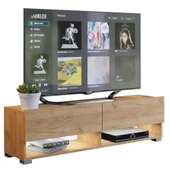 Zestawy Mebli Do Salonu|Szafki Rtv></noscript>BROMARKT Zestaw szafek RTV dąb złoty 280 cm PREMIUM QUAD dąb craft złoty