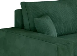 Kanapy I Sofy></noscript>BROMARKT Zielona kanapa z funkcją spania i pojemnikiem sztruksowa ADI