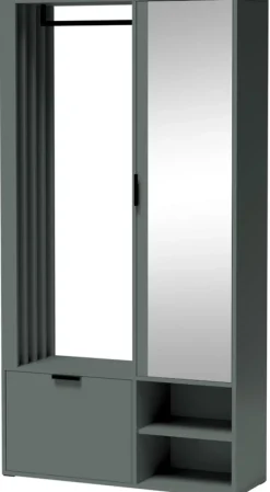 Garderoby></noscript>JARSTOL Zielona nowoczesna garderoba do przedpokoju z lustrem MORTIS zielony