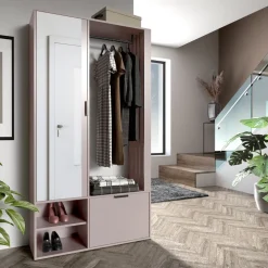 Garderoby></noscript>JARSTOL Zielona nowoczesna garderoba do przedpokoju z lustrem MORTIS zielony