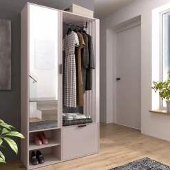 Garderoby></noscript>JARSTOL Zielona nowoczesna garderoba do przedpokoju z lustrem MORTIS zielony