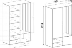 Garderoby></noscript>JARSTOL Zielona nowoczesna garderoba do przedpokoju z lustrem MORTIS zielony