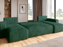 Narożniki>BROMARKT Zielona rogówka z funkcją spania i pojemnikiem PUMI U