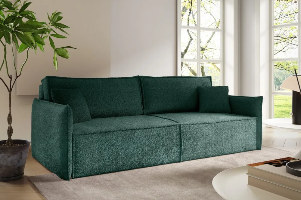 Meble Dla Dzieci|Meble Młodzieżowe>BROMARKT Zielona rozkładana sofa do salonu z funkcją spania RIMO