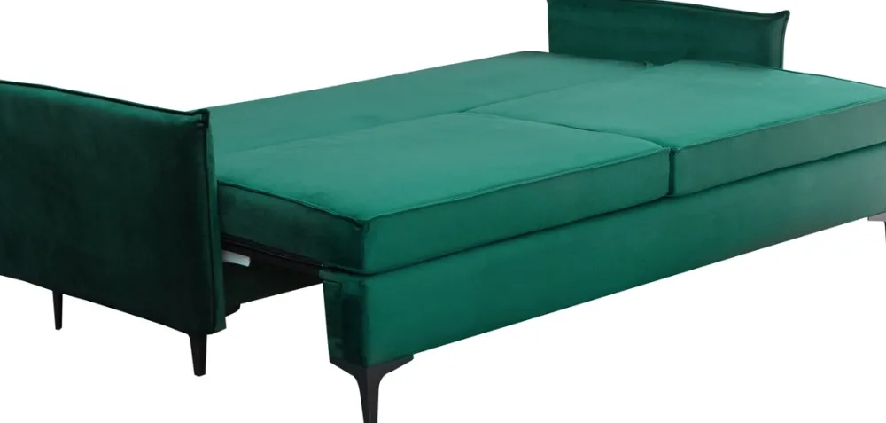 Meble Dla Dzieci|Kanapy I Sofy>UNISTYL MEBLE Zielona sofa z funkcją spania do salonu na nóżkach LIVO